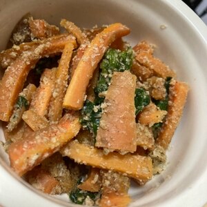 青菜とニンジン胡麻和えゴールデンレシピ